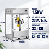 Machine à Popcorn Commerciale 12oz Électrique en Acier Inoxydable de Comptoir avec Contrôle Numérique de la Température pour Cinéma et Théâtre