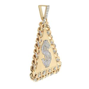 Pendentif en moissanite taille ronde avec plaqué or jaune, bijoux fins, pendentifs hip hop, argent sterling 925 - Product Image 4