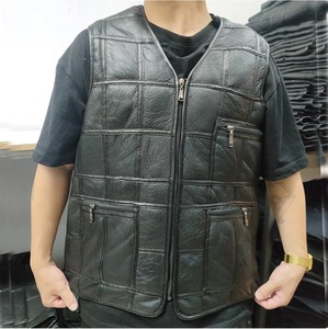 Gilet en cuir véritable pour homme EDGECO, décontracté, pour l'extérieur, automne-hiver, épais, chaud, imperméable, écologique, style urbain, à un seul bouton - Product Image 6