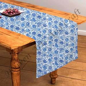 Hot Sale Traditional Hand Block Printed 100% Pure Cotton Fabric Table <b>Runner</b> Indian Manufacturer Floral For Wedding Events Home - Product Image 4
