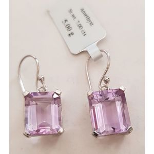 Shah Gems Women's Natural Pink Amethyst 925 Sterling <b>Silver</b> Crystal <b>Earrings</b> - Product Image 1