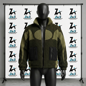 <b>Men's</b> Camouflage Fleece <b>Jacket</b> Turn-down Collar Zipper Closure Windproof Casual Autumn Outerwear <b>Men's</b> <b>Sherpa</b> <b>Jackets</b> - Product Image 1