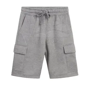Custom High Quality Drawstring Casual Cotton Fleece Shorts Men Sports Outdoor Cotton Fleece Shorts