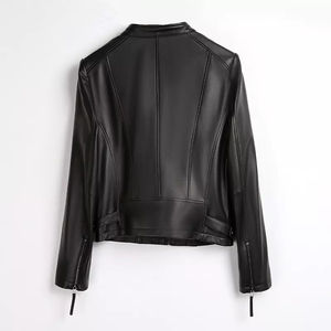 Chaquetas de cuero de gran tamaño para mujer personalizadas, abrigos con cremallera, trajes de bombardero de motocicleta de imitación, ropa de invierno de moda de otoño 2025 - Product Image 2