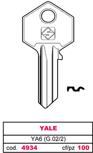 Llave Asc Ya6 (g.Vac 2) Yale - Product Image 1
