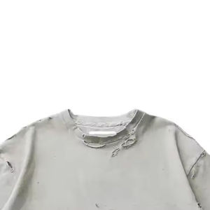 Vente en gros de t-shirts streetwear lourds avec logo personnalisé vintage T-shirt ample et décontracté pour hommes délavés - Product Image 6