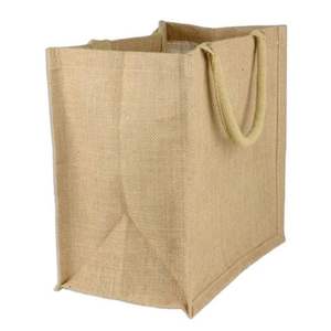 Bolsas de yute de moda reutilizables personalizadas ecológicas, bolsa de Yute natural sostenible para ir de compras a la venta - Product Image 3