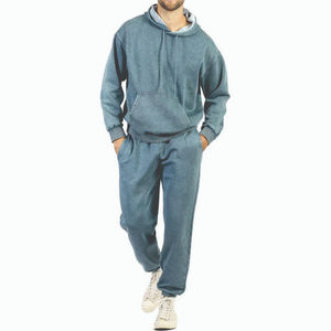 Produit en gros survêtement lavé à l'acide de haute qualité personnalisable couleur unie respirant style hiver survêtement pour hommes - Product Image 1