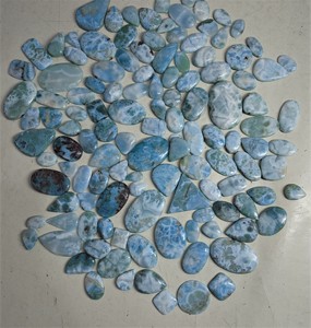 Cabochon coupe lisse de pierres précieuses de Larimar naturel poli de haute qualité en forme de mélange belles pierres précieuses en vrac pour la fabrication de bijoux à bricoler soi-même - Product Image 3