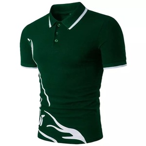 Tissu polaire 100 % coton anti-plis personnalisé pour chemises, logo imprimé par transfert thermique, manches courtes unies, décontracté, haute qualité pour hommes - Product Image 4