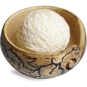 Cuenco de hilo moderno, kit de telar artesanal hecho a mano, cuenco de almacenamiento de tejido de ganchillo de madera, caja de madera para regalo de abuela - Product Image 6