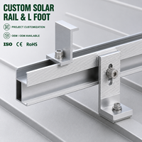 Rail de montage solaire personnalisé et ensemble de support en L, matériel compatible OEM/ODM pour systèmes de fixation photovoltaïque sur toiture métallique