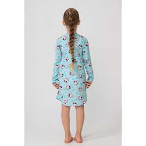 <b>Girls</b> Long-Sleeved Oval Tunic Comfortable <b>Sleepwear</b> with Chic Collar - Product Image 1