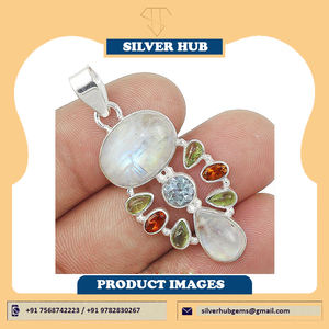 จี้925แฮนด์เมดทำจากหินหลายเรือนทำจากเงินสเตอร์ลิง2022ตั้งค่าแบบล่าสุด - Product Image 4