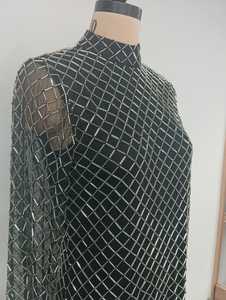 Vestido de Noche Largo de Gasa con Lentejuelas y Cuentas para Mujer, Elegante, Natural, de Manga Larga, Estilo Modesto y Brillante - Product Image 4