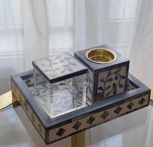 Ensemble de brûleur d'encens en nacre indienne écologique durable pour l'aromathérapie Ensemble cadeau portable - Product Image 2