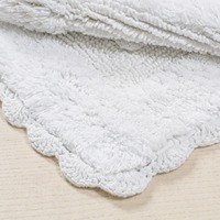 Tapis de bain en crochet en coton blanc 100% pur coton blanc super doux peluche et absorbant touffeté à la main Construction lourde