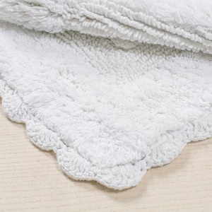 Tapis de bain en crochet en coton blanc 100% pur coton blanc super doux peluche et absorbant touffeté à la main Construction lourde - Product Image 5