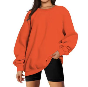 Premium Quality 100% Cotton Fleece Women's Oversize Sweatshirt Mock Neck Loose Fit Fully Customizable Streetwear <b>Top</b> for Winter - Product Image 1