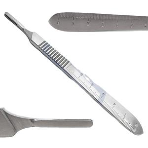 Cuchillo Quirúrgico Dental con Mango Tipo Bisturí, Tamaño N.º Juego de 3 Instrumentos Manuales de Acero Inoxidable con Certificación CE para Cirugía General Clase I - Product Image 1