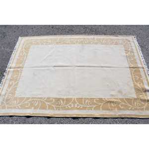 Tapis vintage 4,5x6,4 pieds, tapis turc, tapis persan en laine blanche - Product Image 3