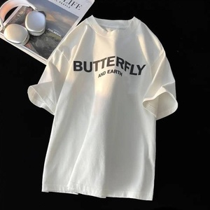 Camiseta deportiva de cuello redondo de alta calidad de algodón 100% para hombres 240g logotipo personalizado estilo callejero - Product Image 4