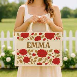 Fourre-tout perlé personnalisé, fourre-tout de mariage personnalisé, sac de perles florales, sac de mariage personnalisé, cadeau de demoiselle d'honneur, fourre-tout floral bleu, - Product Image 1