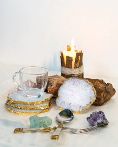 2024 New Design Agate Coaster Gold Electroplated Agate Slice Tableware Accessories High Quality Premium Wholesale Price - Product Image 4