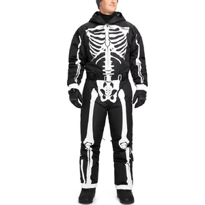 Combinaison de ski thermique unisexe, coupe-vent, imperméable, respirante, isolée - Ensemble veste et pantalon avec fermeture éclair en tissu Tex pour conditions froides - Product Image 1