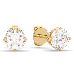 REYES Envío Directo, Pendientes de Oro Sólido de 14K con Diamante Cultivado en Laboratorio de 1.6 Quilates, Cierre de Rosca, para Mujer, Certificado IGI, Joyería Fina - Product Image 6