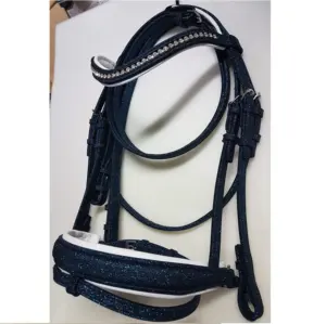 SMART SPARKLE LEATHER HORSE BRIDLE WITH SPARKLE REINS STAINLESS STEEL BUCKLES/ LEATHER HORSE BRIDLE WITH SPARKLE