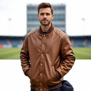 เสื้อแจ็กเก็ตหนังเบสบอลของผู้ชายเสื้อโค้ทแนวสตรีทสำหรับมืออาชีพ - Product Image 5