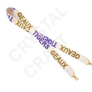 Customized White Gold Seed Bead Bag Straps <b>Fashion</b> <b>Accessories</b> with Unique Shape and Design Beaded Purse Strap - Product Image 2