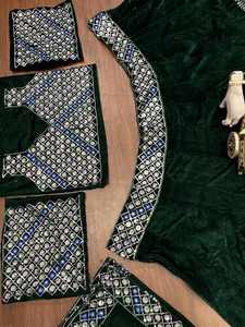 Diseño moderno elegante tendencia terciopelo viscosa bordado pesado trabajo Lehenga Choli con Dupatta indio exportador y proveedor - Product Image 3