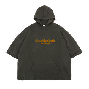 Sweat à capuche Streetwear Vintage de haute qualité pour hommes Boxy Fit surdimensionné goutte épaule aspect lavé imprimés brodés pour la saison d'automne - Product Image 1