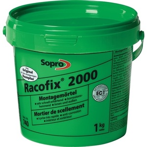 Mortero de Montaje Racofix 2000, Proporción 1:3 (Agua/Mortero), Cubeta de 1 Kg, SOPRO, para Cercas, Enrejados y Puertas - Product Image 1