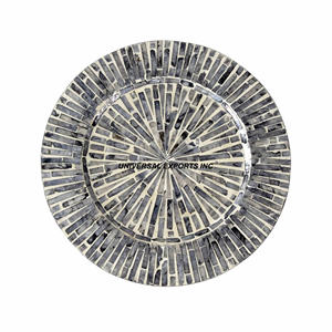 Assiette de présentation en bois décorative pour mariage Assiette de présentation de luxe de forme ronde faite à la main de qualité supérieure - Product Image 5