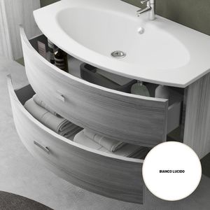 Gineva modello lavello da bagno con due cassetti dimensioni bianco lucido 91,5x51 xh47 Cm - Product Image 3