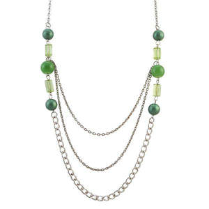 Urthn Beads 1104141 Collar Set Cadena de rodio verde con caja chapada en oro de moda Cruz Mariposa Corazón Joyería de acero inoxidable - Product Image 1