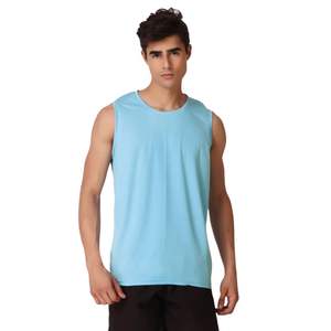 Camiseta sin mangas informal de secado rápido para hombre, camisetas sin mangas de diseño holgado de verano con logotipo personalizado de punto de algodón y poliéster, chaleco deportivo - Product Image 3