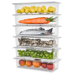 Contenitori per Frigorifero GREENSIDE Luvis Grace, Rettangolari Trasparenti, Impilabili, Senza BPA, con Coperchi in Plastica, Capacità 31L |   Organizzazione - Product Image 1
