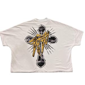 T-shirt vintage hip-hop Anax Sports en gros, 250 g/m², unisexe, 100 % coton, impression DTG, streetwear, entièrement personnalisable, OEM - Product Image 2