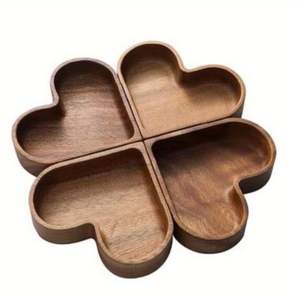 Cuenco Rústico de Madera en Forma de Corazón, Hecho a Mano con Madera Natural de Acacia y Mango - Product Image 2