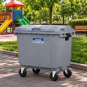 Conteneur de stockage à couvercle roulant à 4 roues en HDPE de 660 litres, bac à déchets extérieur - Product Image 2