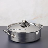 Merveilleux nouveau look exigeant martelé Ruffoni casseroles de service grande qualité en métal acier hot pots approvisionnement