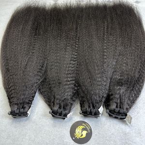 Natural Black Yaki <b>Kinky</b> <b>Straight</b> Virgin Raw Vietnamese Human <b>Hair</b> Extensions - Product Image 4