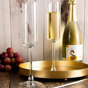 Flûtes à <span class=keywords><strong>champagne</strong></span> en cristal à long pied avec logo personnalisé, élégantes, pour mariage, <span class=keywords><strong>anniversaire</strong></span> - Product Image 4