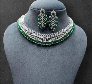Impresionante conjunto de collar de circón brillante de lujo de excelente calidad con pendientes para boda, ropa de fiesta de compromiso para mujer - Product Image 1