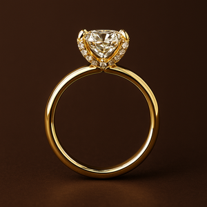 Anillo de Compromiso Solitario Único y Original de 6.80MM, Oro Rosa de 18K, Corte Princesa, Certificado IGI, para Bodas, Fiestas y Aniversarios, de la India - Product Image 4