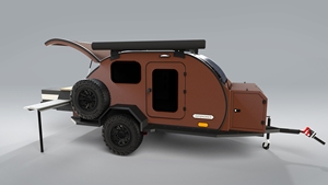 Caravane de voyage moderne en aluminium pour 4 personnes avec cuisine coulissante, sol en PVC, adhésif léger, pliable, mini teardrop - Product Image 4